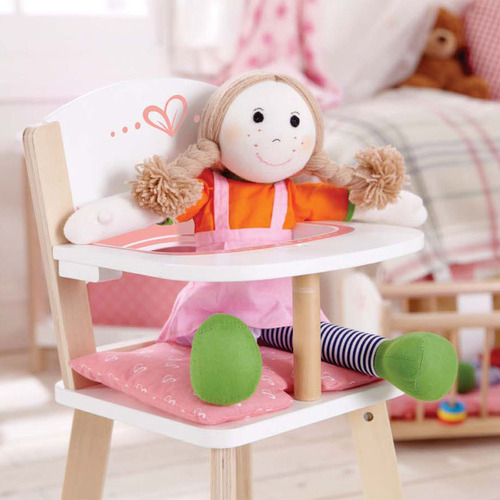 Wooden doll crib and highchair hot sale